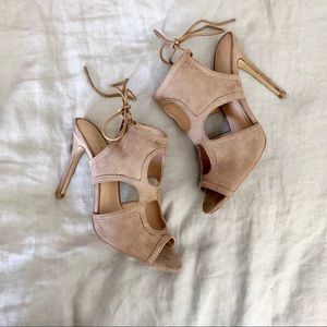 NEW! Nude cutout heeled sandals